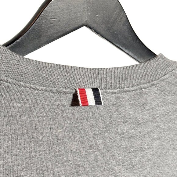 Thom Browne Diagonal Tricolour Stripe Grey Sweatshirt - Picture 3 of 9